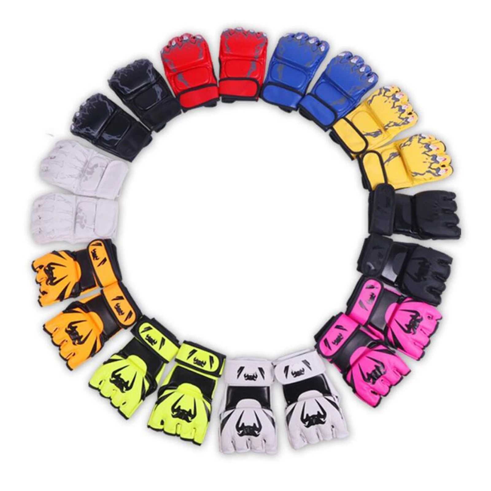 Protective Gear MMA Half Finger Gloves Portable Kickboxing Gloves Breathable Punch Protective Gear for Men Women Adult Grappling Accessories Q260923