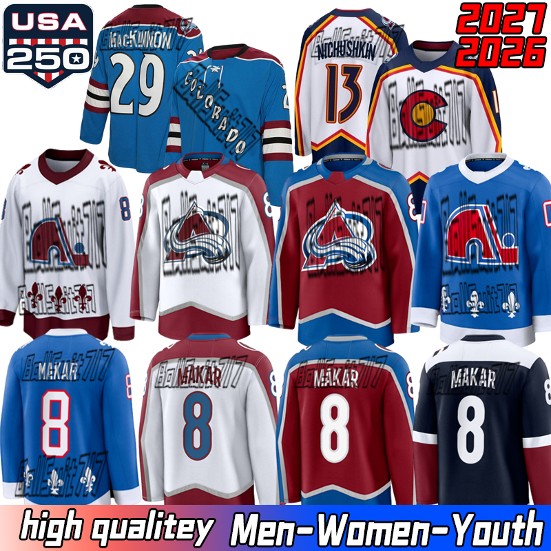 Coloradocity Avalanches jersey #29 Nathan MacKinnon #8 Cale Makar #92 Gabriel Landeskog #20 Ross Colton 2026 Hockey Jerseys