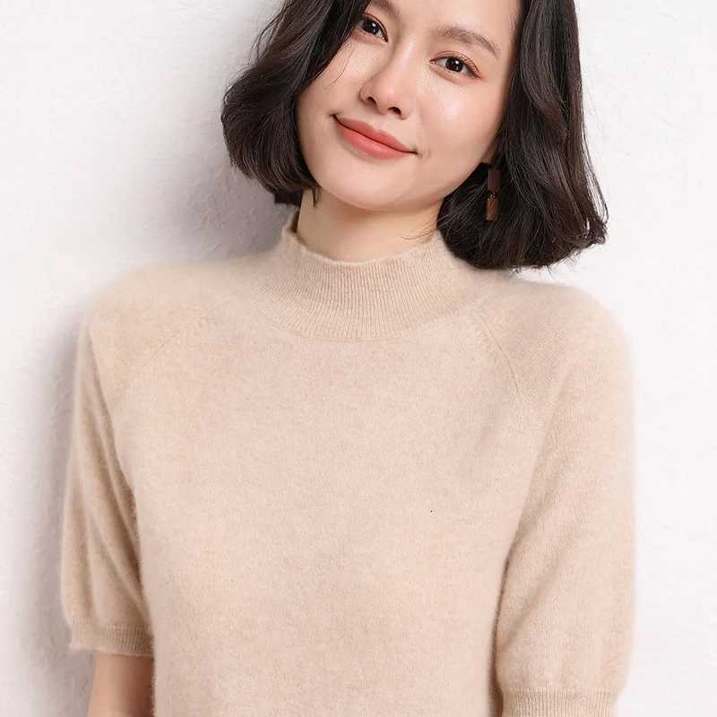 Women's Sweaters Hot Sale 100% Cashmere Women's Sweaters And Pullovers Autumn Female Casual Clothing Short Sleeve Soft Jumper Tops Spring