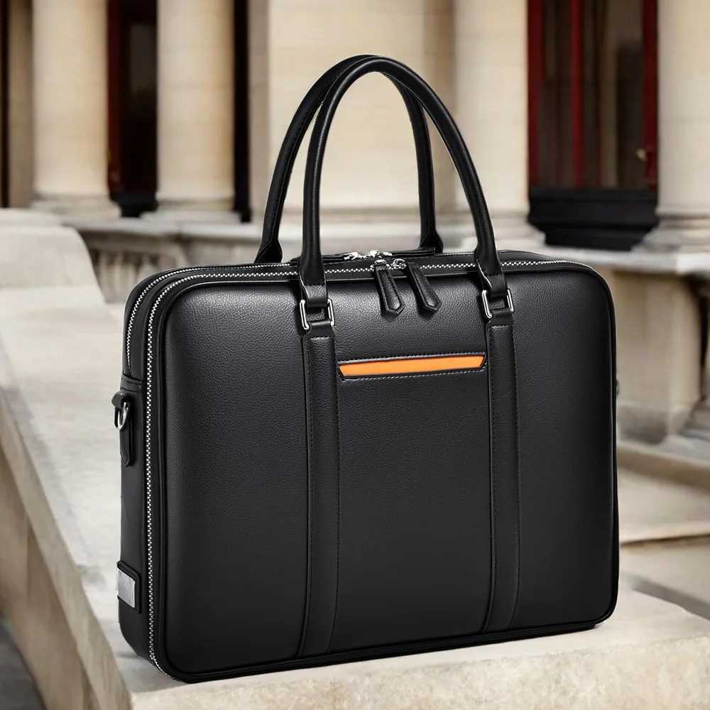 Briefcases 2026 New Cow Genuine Leather Business Men's Briefcase Male Shoulder Bag Men Messenger Laptop Computer Designer Bag H260923