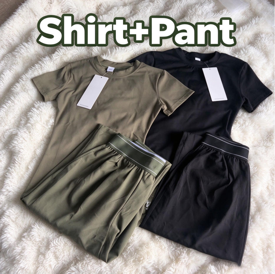 Designer Women sweatpants Letter Printed T Shirt Pantalon Sets Tops+trousers set Yoga Sports Clothes Tshirts Tees Short Sleeve leggings Suit Up Bagg
