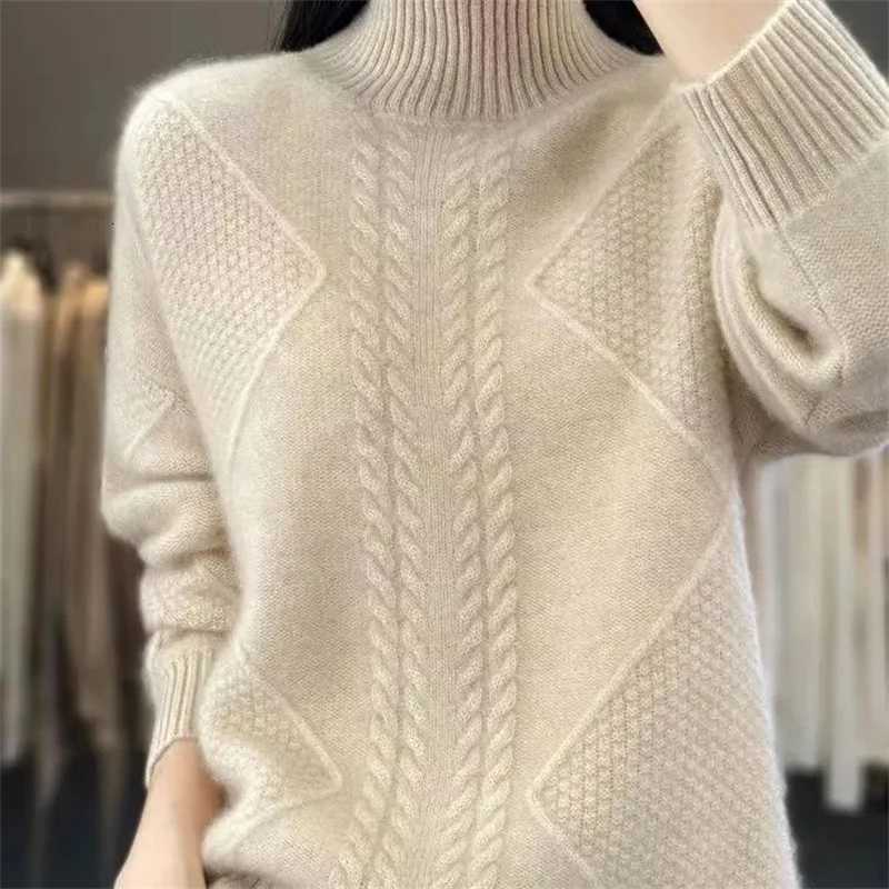 Women's Sweaters Half Turtleneck Woollen Sweater Women's Autumn Winter Casual Soft Solid Pullovers Korean Knitted Jumper Female Thicken Sw