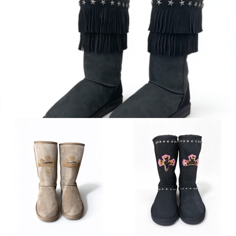 Top 10A designer snow boots, unisex platform boots, available in brown, black, and pink, mid-calf winter boots, non-slip boots, luxury brand boots 4