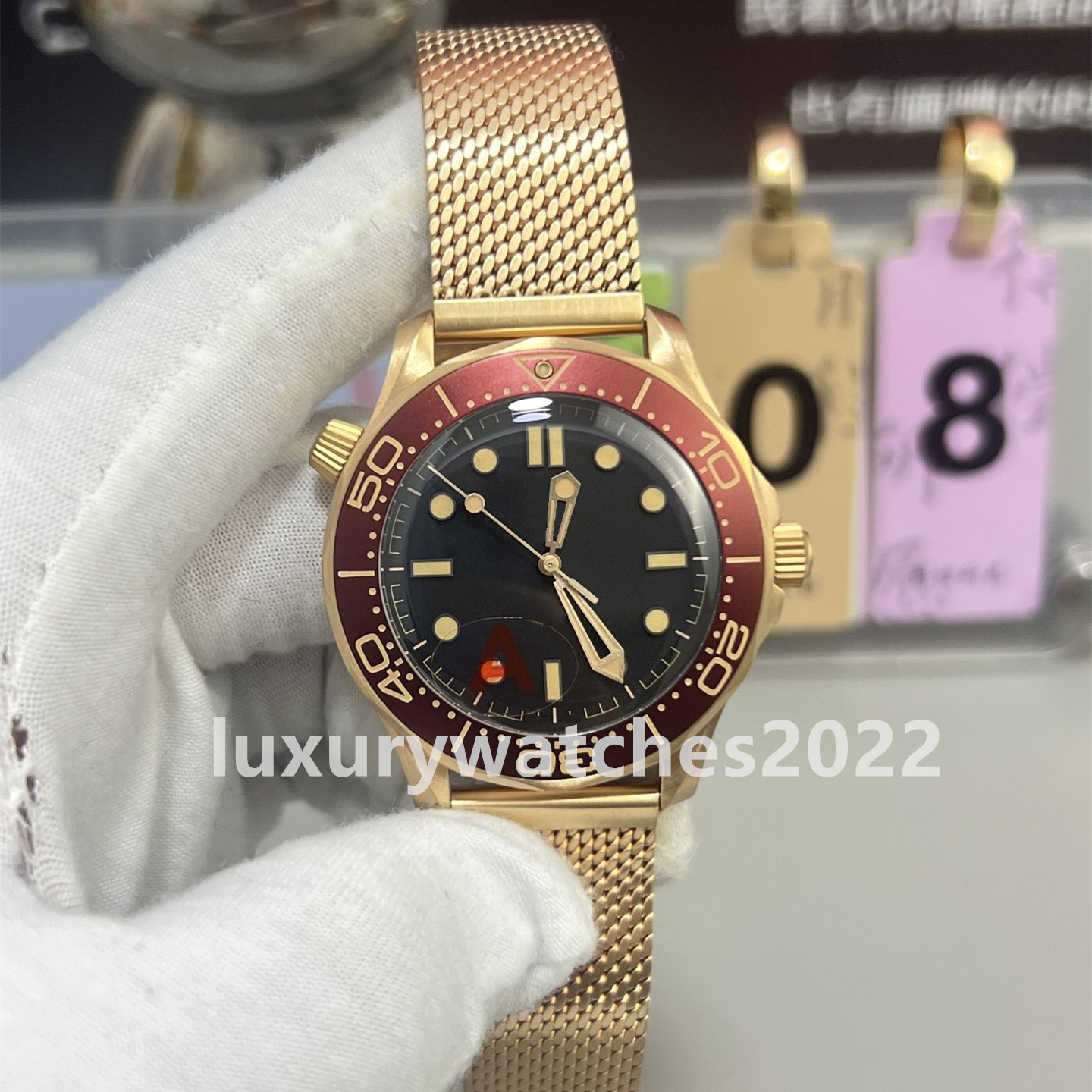 42mm Men's Watch 42mm 007 Series VS Factory V4 VersionMens 300M Titanium Blue black green dial VSF CAL.8806 Movement Mechanical Automatic Men&#