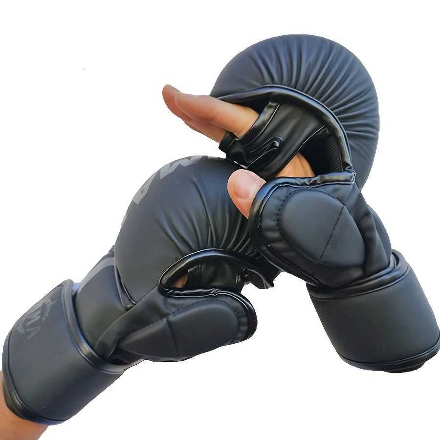 MMA Professional Protective Boxing Gear Gloves for Men Women - Half-Finger Thick Durable Design with Adjustable Wrist Straps for UFC Training N26092