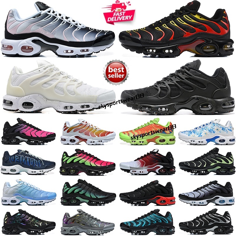 2026 Designer Tn Plus tns Running Shoes Men Women Triple White Black Sky Blue Gradient Pure Platinum tns Tennis Breathable Mens Trainers outdoor Spo