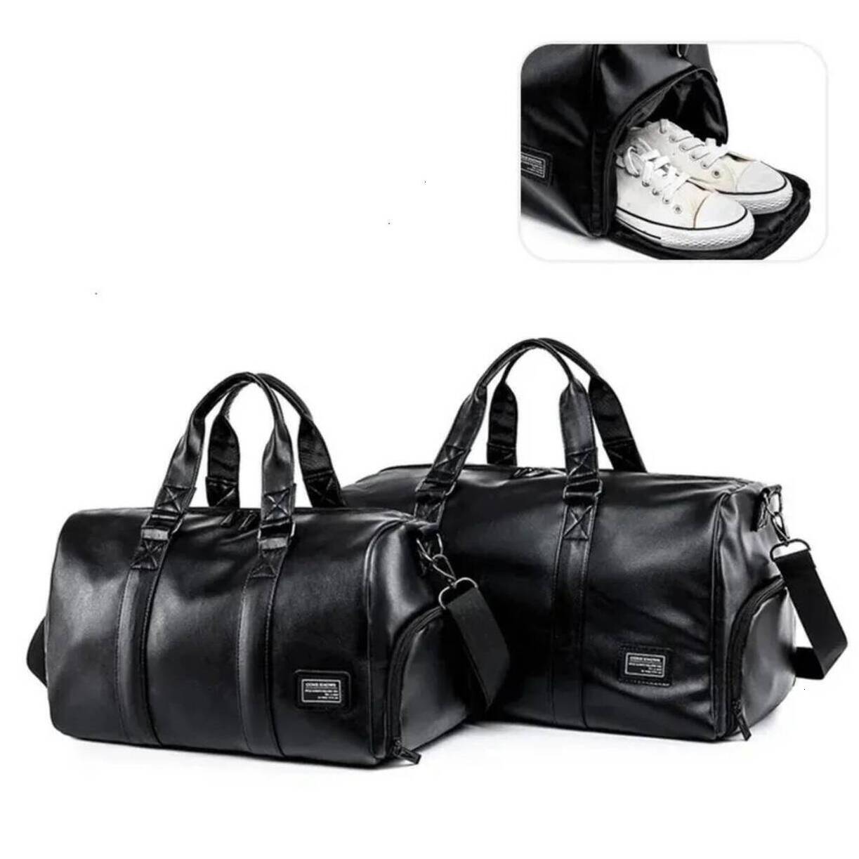 * Sports Bag Large Fitness Bag sports backpack With Shoes Pocket Outdoor For Men Black Soft Leather Big Gym Handbag Outdoor * Sports Luggage Pack To