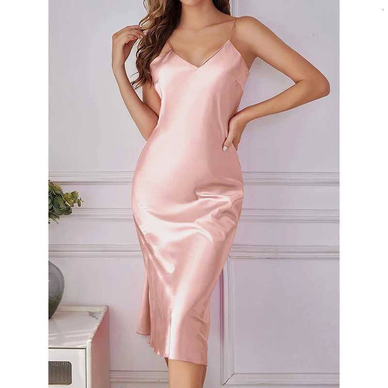 Women's Sleep Lounge Women Solid Color Long Nightgown Simple Design Highlights Feminine Charm Soft and Skin Friendly Home Essential H260924