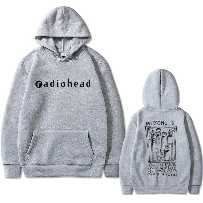 Rock Band Radiohead Printed Hooded Sweatshirt for Men and Women Retro Men's Fashion Gothic Y2K Street Style Hoodie T260923