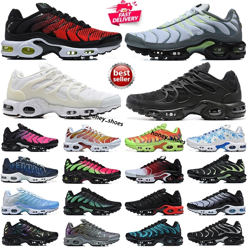 Designer Running Shoes Tnss Men Women Tn Plus Supreme White Triple Black Sky Blue Gradient Dusk tns Plus Tennis Breathable Mens Trainers outdoor Spo