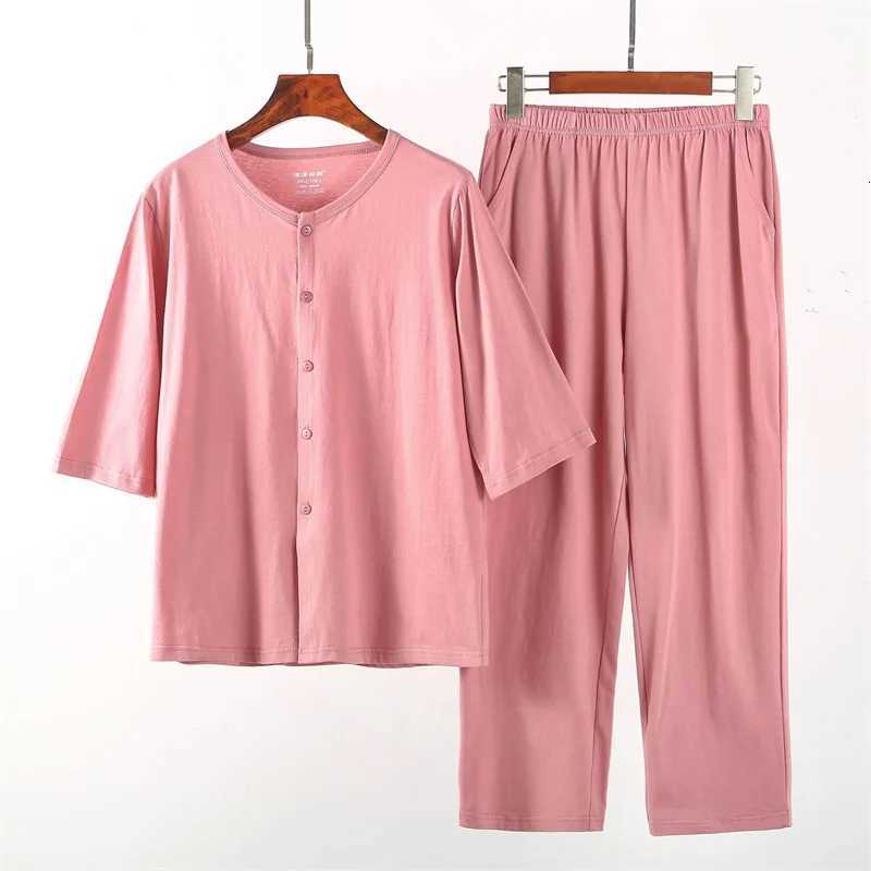 Women's Sleep Lounge 2XL-6XL 3/4 Sleeve Trousers Sets New 100% Cotton Women's Pajamas Plus Size Home Wear Clothes Spring Autumn Sleepwear