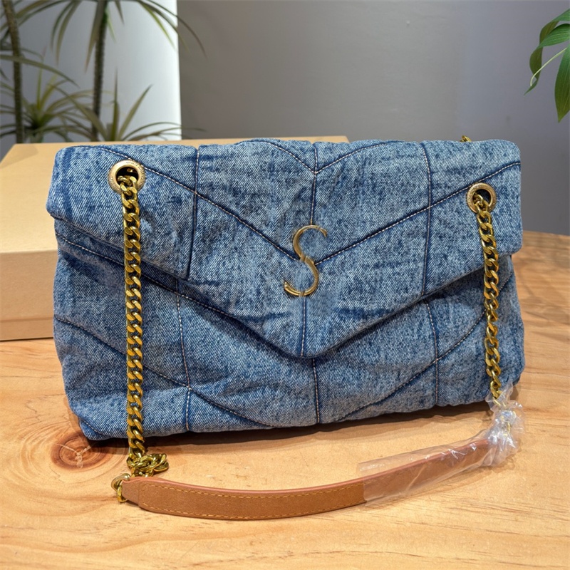 10A Women Luxury Denim Bag Designer Shoulder Bags Stripe Envelope Chain Bags Medium Size Vintage Totes High Quality 2026