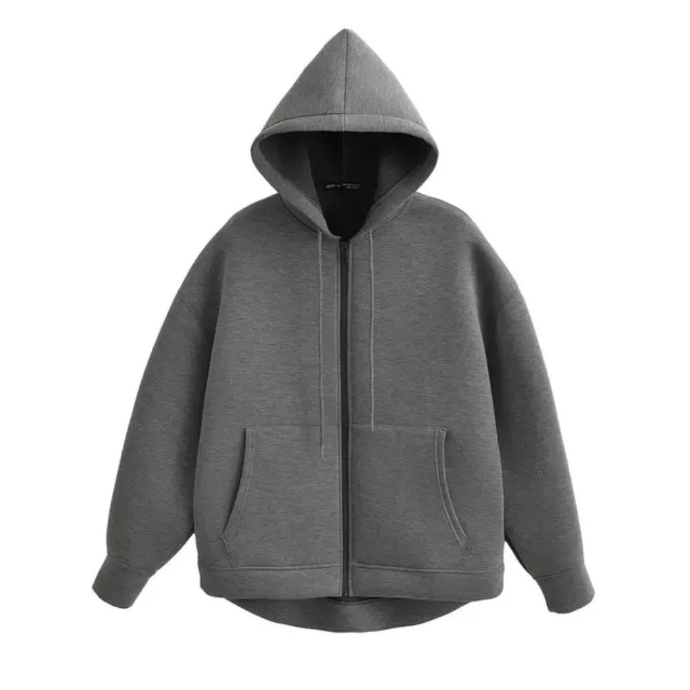 Simple Loose Oversize Hoodie Sweatshirts Chic Style Streetwear Hooded Jacket Solid Coat Tops Outwear Autumn 260923