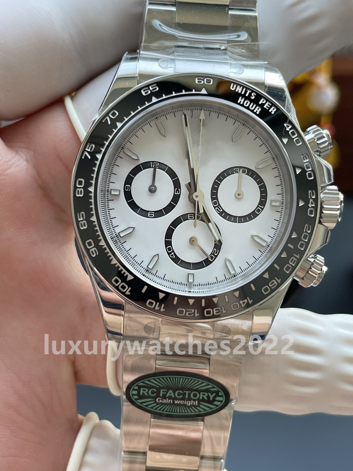 RC Factory Mens Watch 40mm Cosmograph 126500 126509 Panda Ceramic Watches Sport CAL.4131 Chronograph Automatic Mechanical RCF Men's Wristwatche