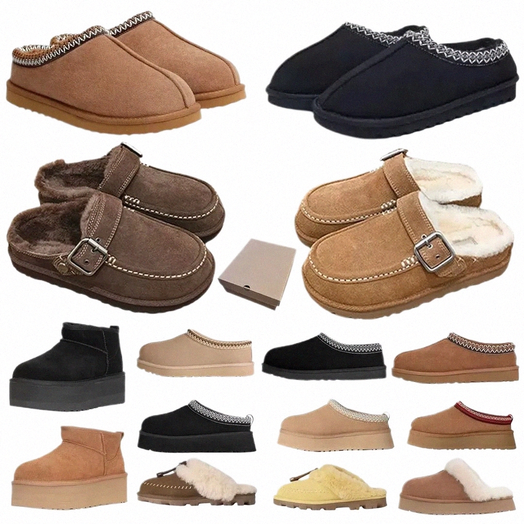 2026 Tazz Designer Tasman Goldenstar Evelina Clog Autumn/Winter Slippers Baotou Slippers Winter Women Men Non slip Tape Plush Soft Padded Slippers S