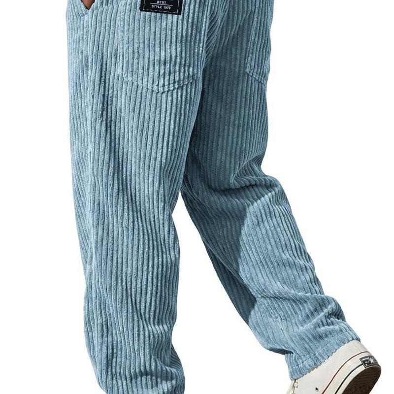 Designer Bestseller Men's Corduroy Striped Casual Pants Loose Straight Leg Drawstring Waist Multi Pocket Trousers Four Seasons Plus Size S-4