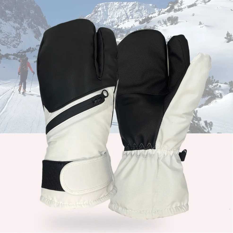 Ski Gloves Men Women Teens Winter Warm Skiing Gloves Water Repellent Thickened Warm Touch Screen Five Fingers Mittens for Ski Snowboard Q260923