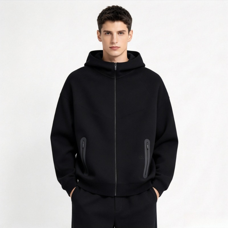 High quality men's and women's full zipper hooded sweatshirts, casual street style jackets, autumn and winter simple basic jacket sports s