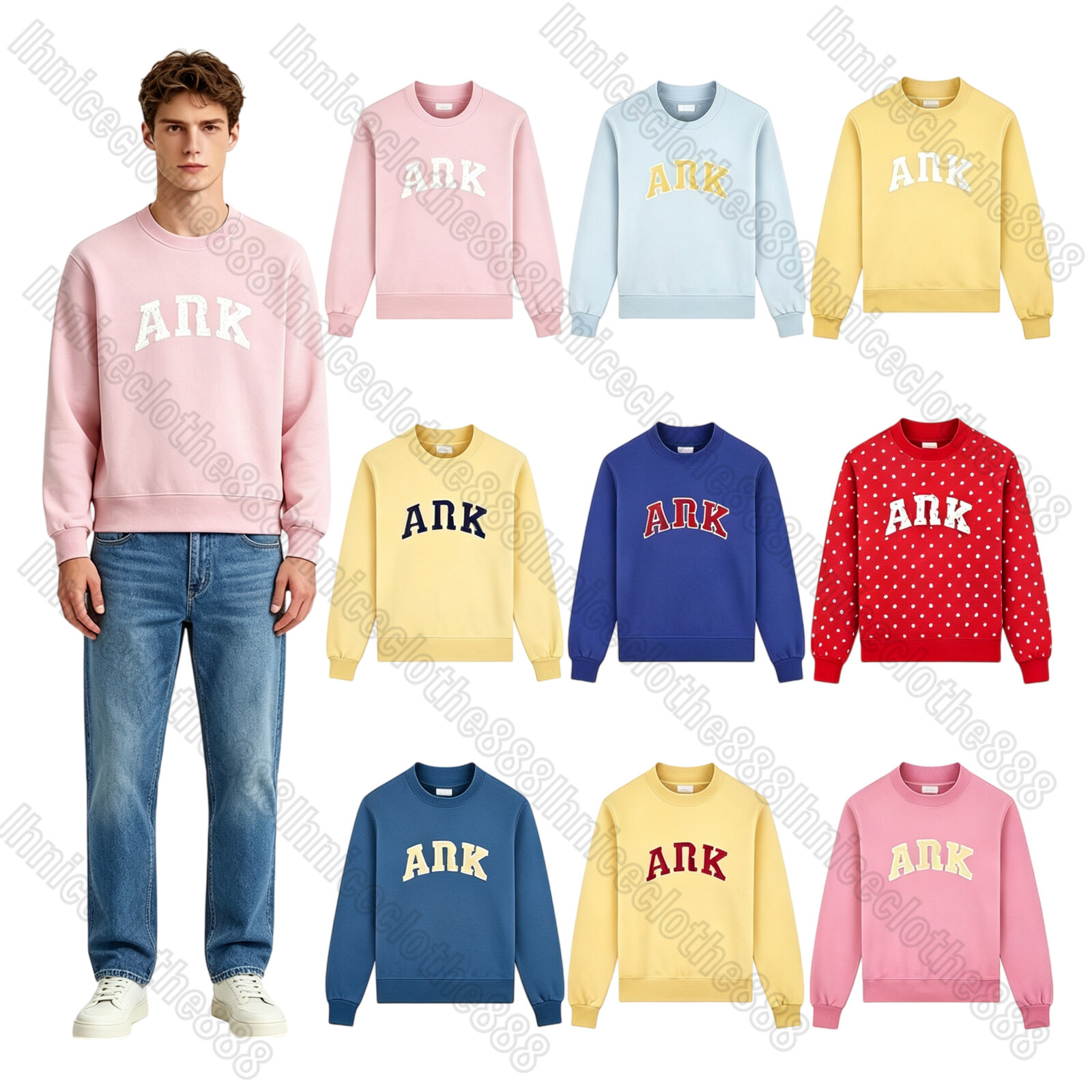 Birthday Mockneck Sweatshirts Polka Dot Printed Sweatshirt Women 100% Cotton Crewneck Tops 72