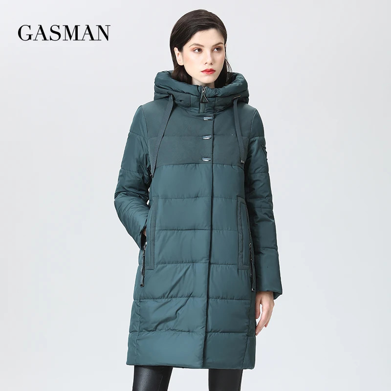 GASMAN women's winter jacket Long casual warm down female Standup collar hooded zipper parka Women coat 17616 260923