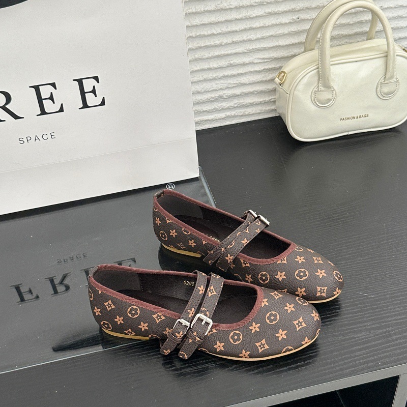 Designer New Flat Mary Jane Shoes for Women Soft Sole Comfortable Elegant Versatile Printed Dress Shoes Free Shipping Hot Sale