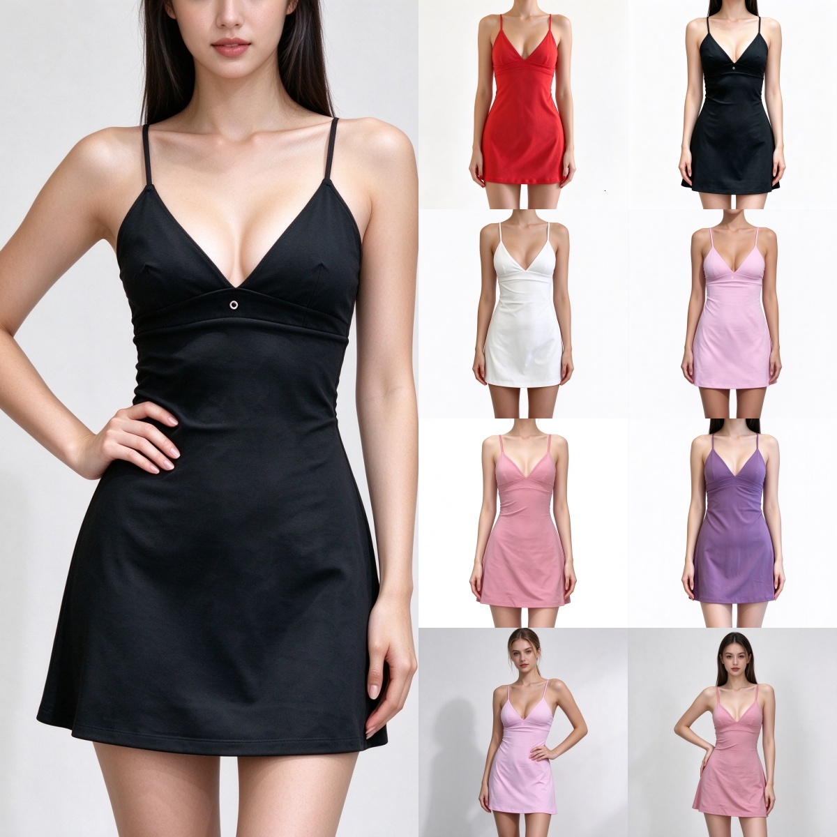 Minimalist Black Mini Dress Spaghetti Strap Square Neck Bodycon Party Dress Summer Clubbing Outfit
