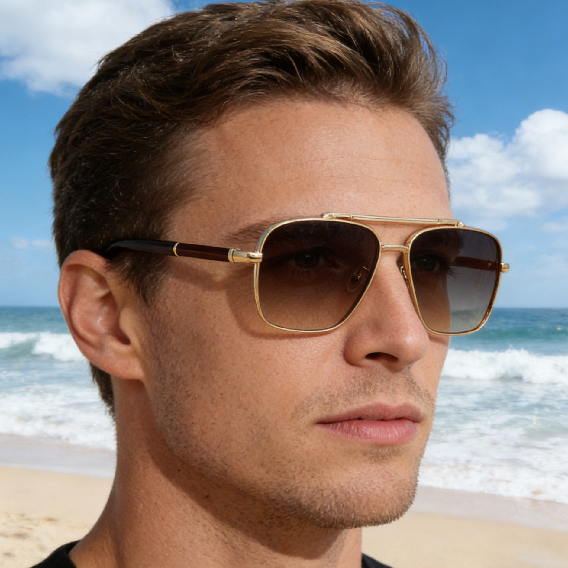 Luxury Brand Designer Sunglasses 2026 New For Men Driving Special European And American Fashion Square Frame Sunglasses UV Protection Outdoor Glasse