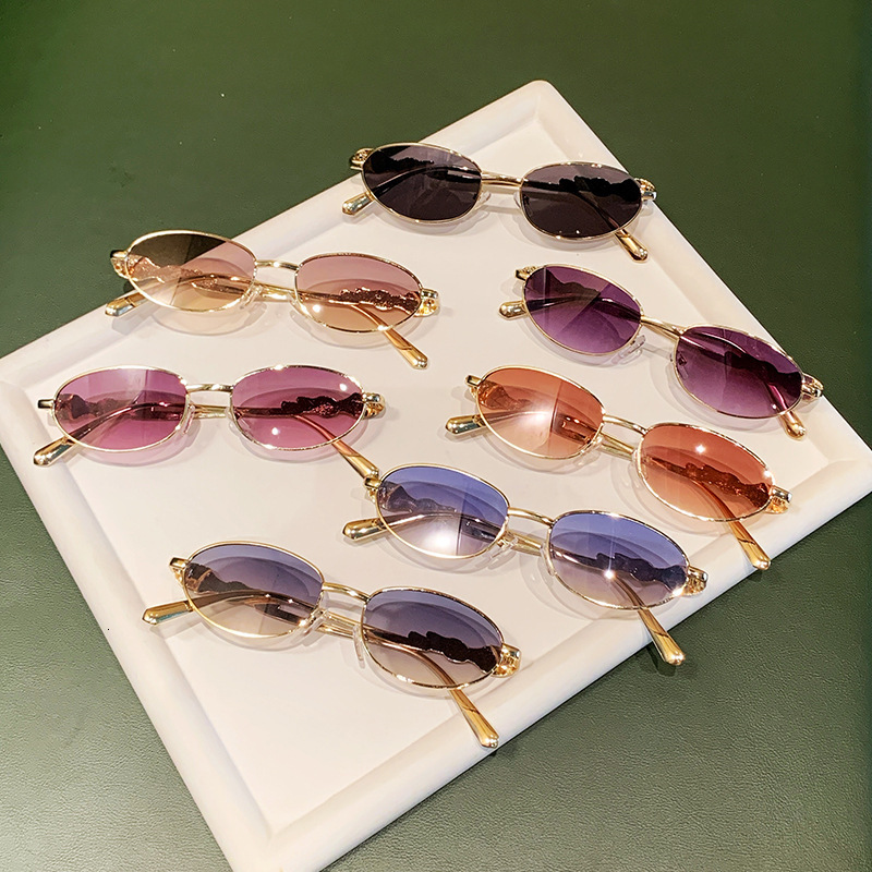Vintage Brand Designer Sunglasses 2026 New High-End Diamond-Studded Oval Small Frame Metal Sunglasses For Women With A Sophisticated And Unique Cobr