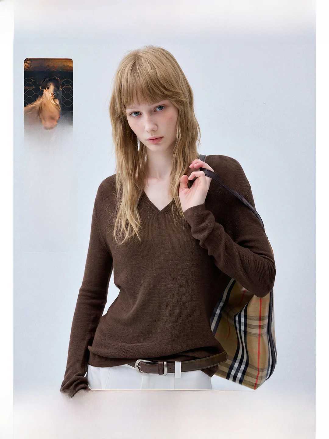 Women's Sweaters VEGA CHANG Korean Style Knitted Woolen Top Women's Soft Skin-friendly Slimming Base Shirt Commute Fashion Breathable Pure