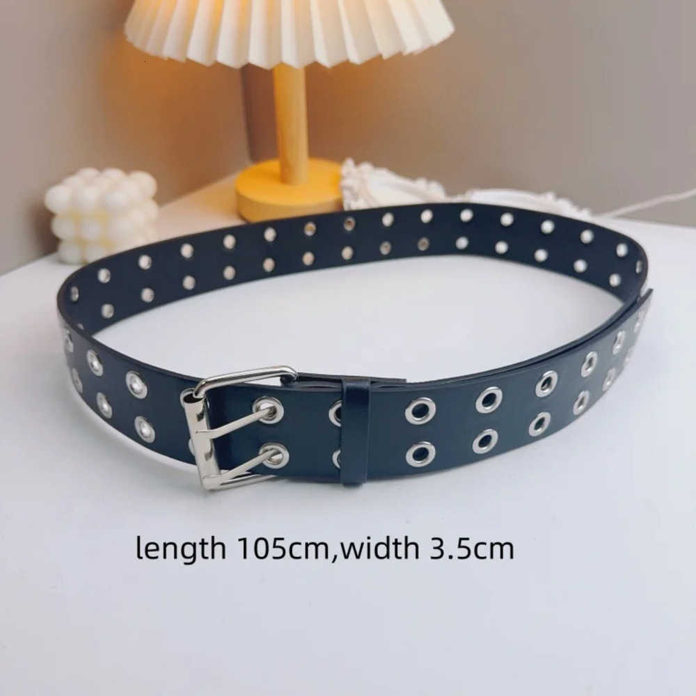 Belts Belts Unisex Men For Women High Quality Double Hole Eyelet Hip Hop Rock Style Subculture Y2K Belt Punch Free Size J260923