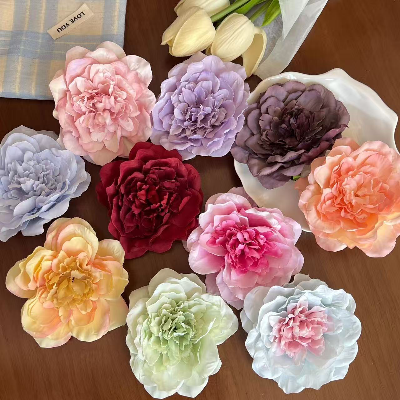 New girly-style ancient Chinese peony hairpin, super elegant and simple rose flower side clip, perfect for creating a stylish look in photos