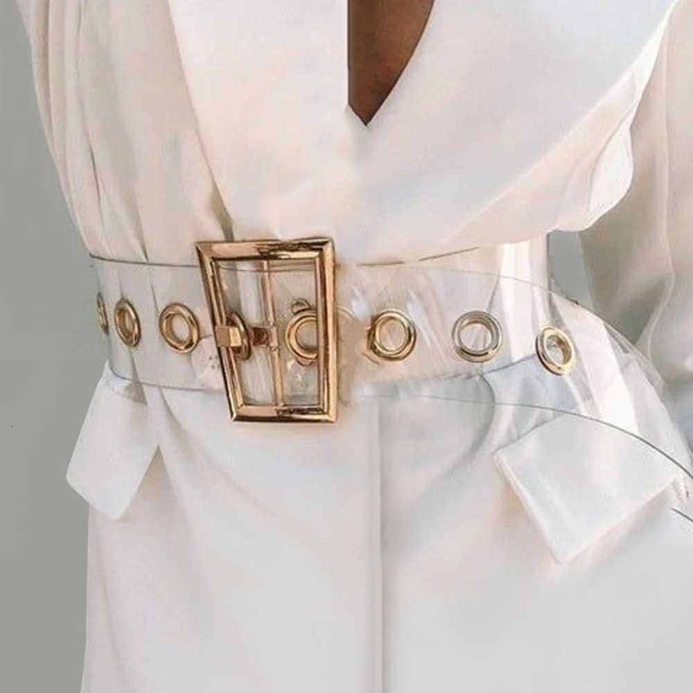 PVC Belts Wide Transparent Designer Belts For Women High Quality Female White Clear White Dress Waistband Corset Belt Jeans Accessory J260923