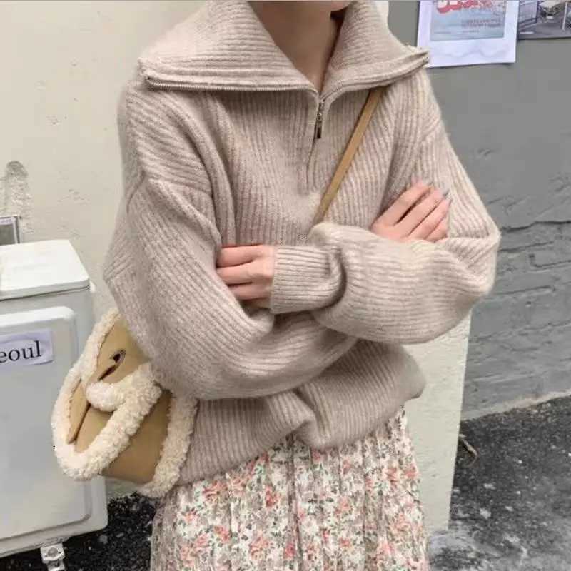 Women's Sweaters Knitted Sweater Women Pullovers 2026 New Long Sleeve Turn Down Collar Knit Tops Sweaters Sueter Feminino H260923