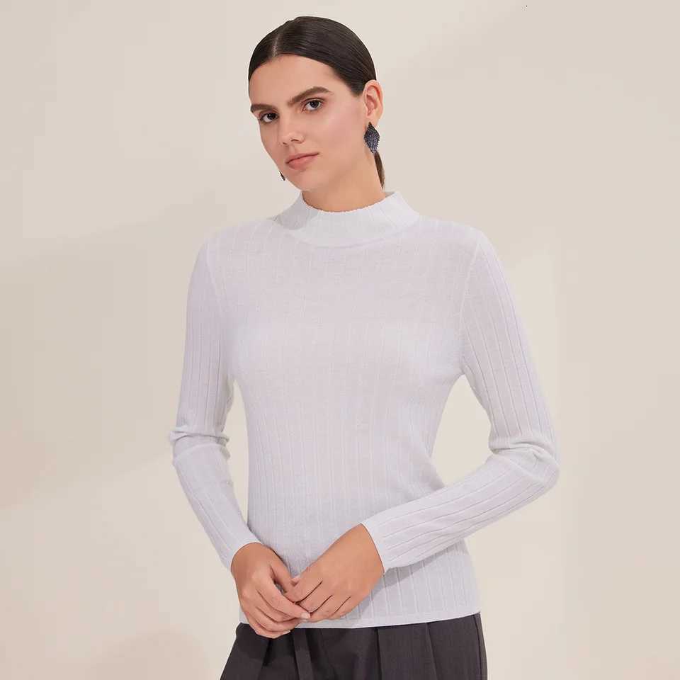 Women's Sweaters BY4521322 Women's Mock Neck 100% Wool Ribbed Sweater Long Sleeve Knit Pullover Warm Casual Winter Top H260923