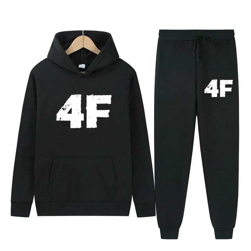 2-Piece Fleece Tracksuit for Men Thick Hoodies and Pants Warm Sportswear Suit Hip Hop Trend Clothing Winter and Fall T260924
