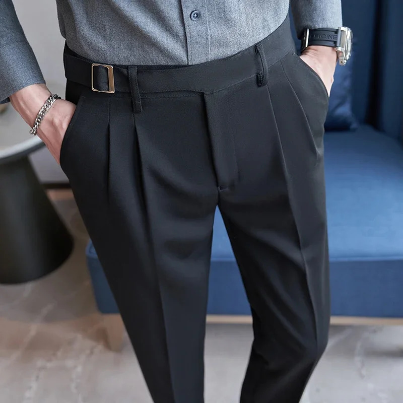 Navy Mens Suit Pants White Black Trousers Gray Khaki Pantalones Hombre Fashion Slim Male Pant 28 29 30 31 32 33 34 36 260924