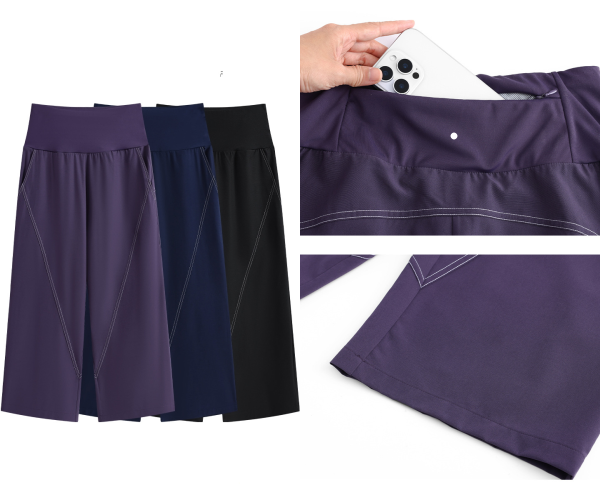 L6619 Women's High-Waisted Sports Running Shorts Quick-Dry Breathable Fitness & Yoga Shorts with Back Pockets Tummy-Tucking Straight-Leg Design