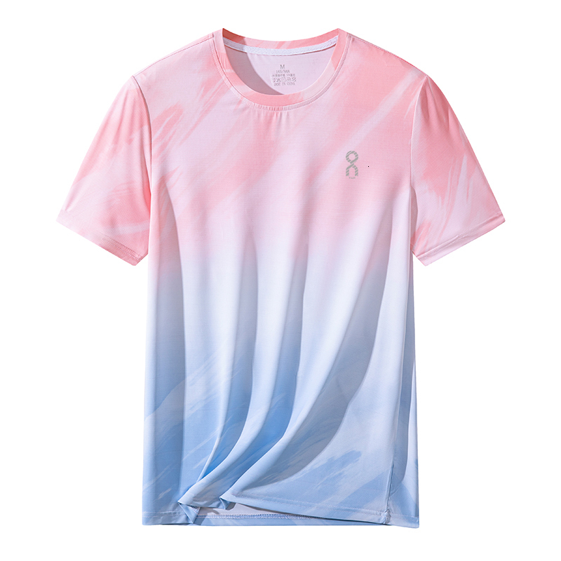 Ice Silk Short Sleeve round Neck Training T-Shirt Men's Casual Fitness Running Outdoor Breathable Base Shirt Quick Dry Hanfu