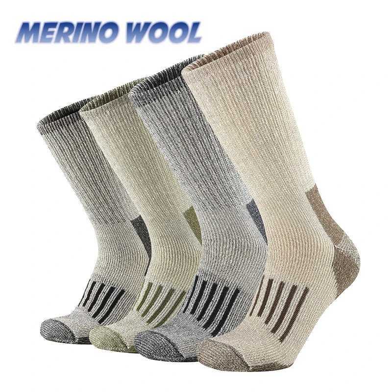 Sports Socks 80% Merino Wool Socks For Men Women Thicken Warm Hiking Cushion Crew Socks Merino Wool Sports Socks Moisture Wicking Euro Size Q260923