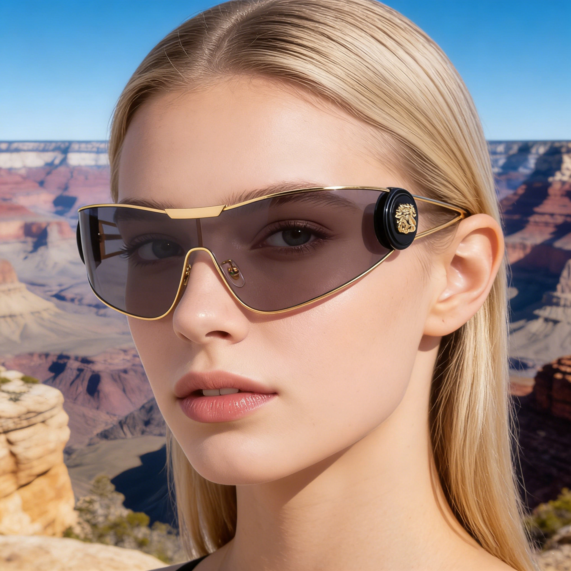 Luxury Brand Designer Sunglasses Luxury Brand Designer Sunglasses KAJILA European And American 2026 Fashion Sports Women, One-Piece Lens, Windproof