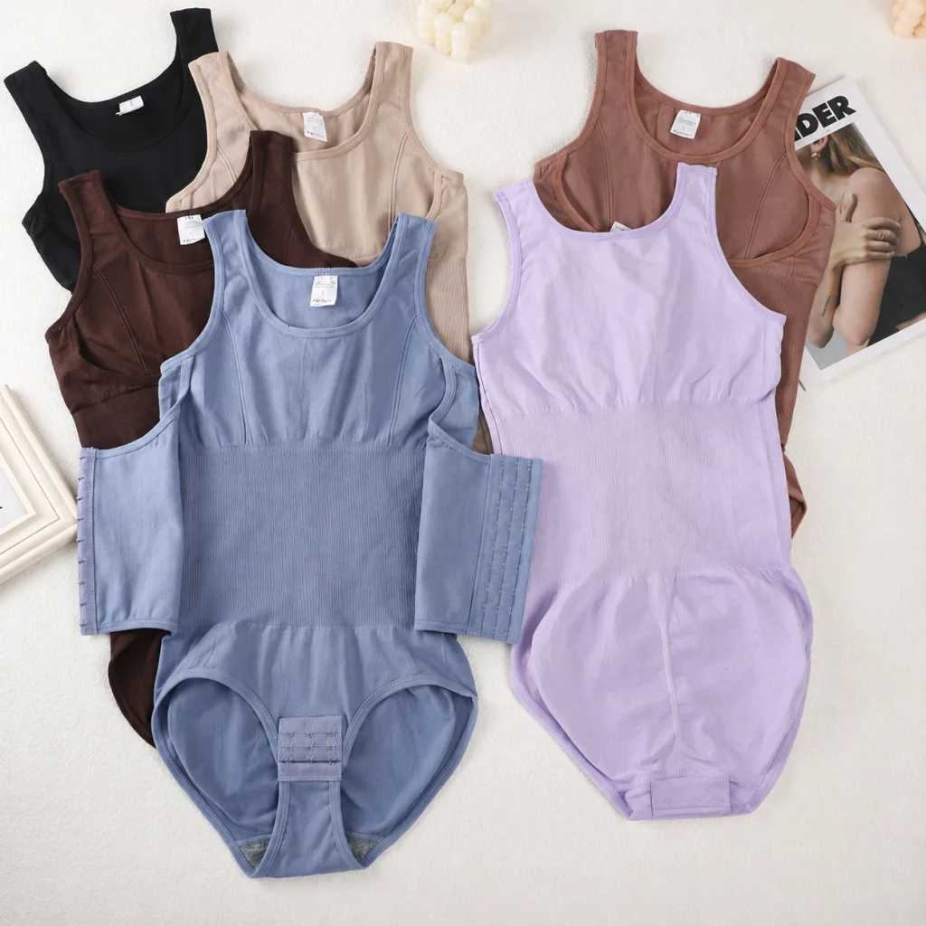 Women Women's Shapers 1pcs Bodysuit Shapewear With Buckle Belt Tummy Control Slimming Cincher Corset Tops Body Shaper Snap Crotch Waist J260923