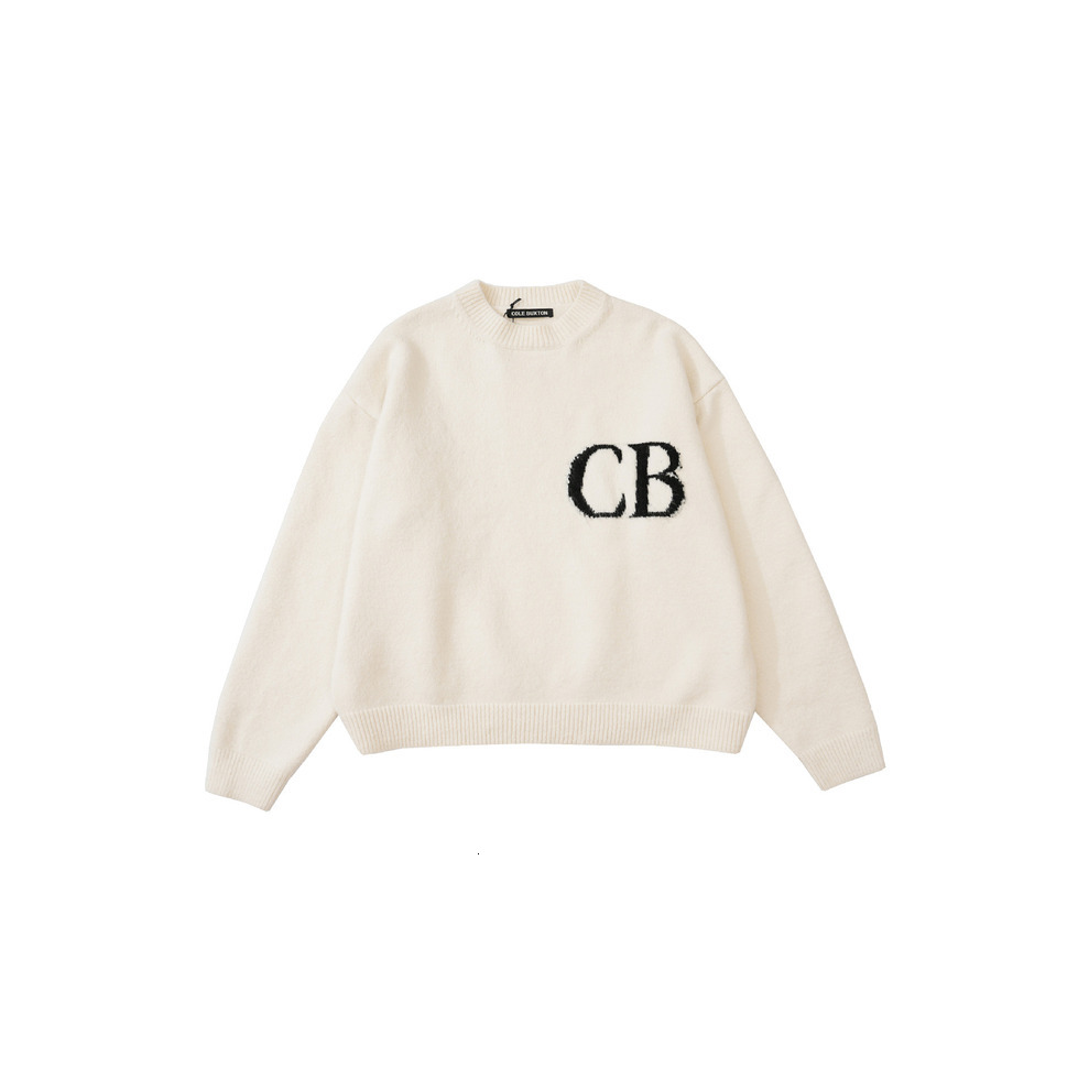 Cole Bucton Men's Hoodie Loose CB Embroidery Clothes Woolen Jacquard Sweater Crew Neck Knit Pullovers Casual Summer Black Designer Shirt Pants