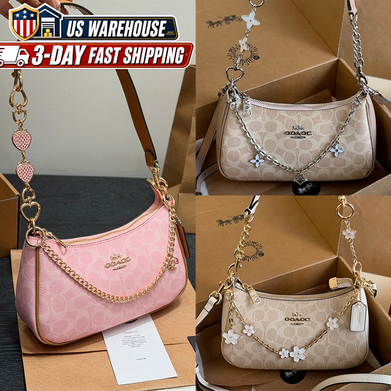 With Box Teri Style Women Hobo Bag Strawberry Cherry Cartoon Chain Luxury Trendy Tote Handbag Cute Fashion Shoulder Crossbody For Daily Commute Chri