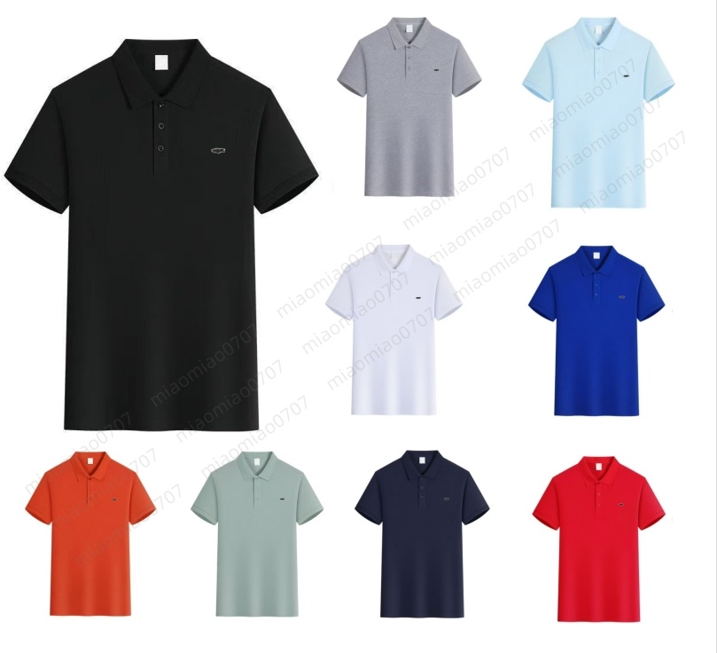 Summer Noble Crocodile Men's Polo Shirt women Embroidery tshirts Short Sleeve Pure Cotton polos Turn-Down Collar T-Shirt Solid Color Business C