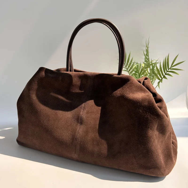 Suede Autumn and Winter Suede Frosted Tote Bag Top Layer Cowhide Large Capacity Handbag For Women Fashionable Travel Bag 260920