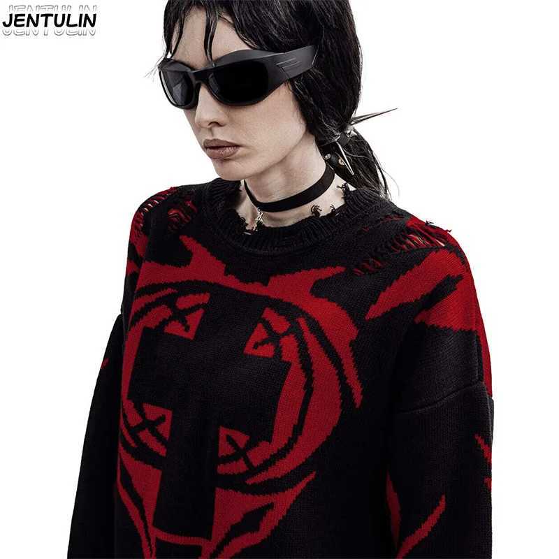 Sweaters Men Men's Clothing and Women's Neck Sweater Harajuku Sweaters Gothic Streetwear Loose Men Clothing Design Retro Pullover Winter Y