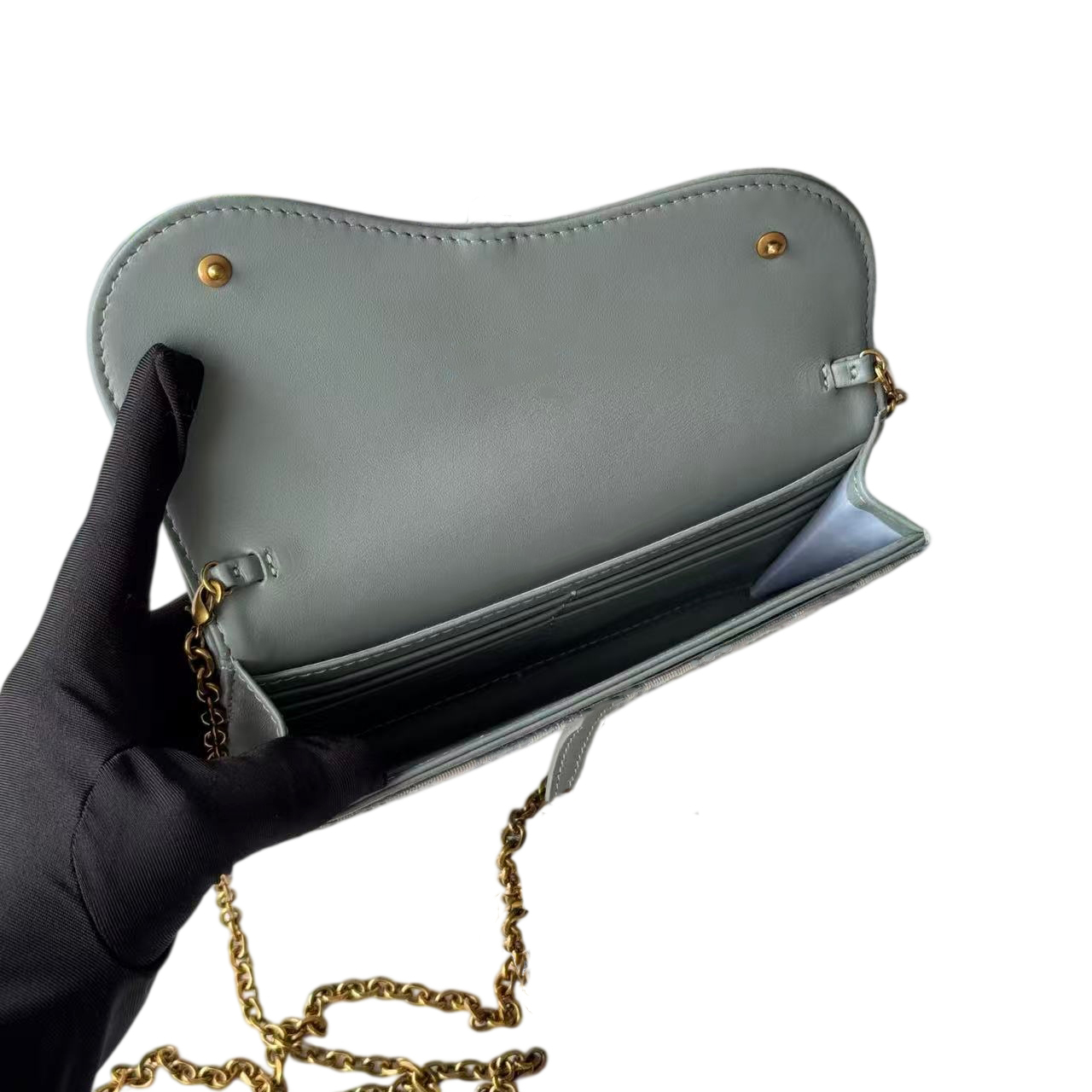 High-quality luxury fashion designer chain wallet classic and beautiful denim material credit card storage bag women's mini change bag gift box