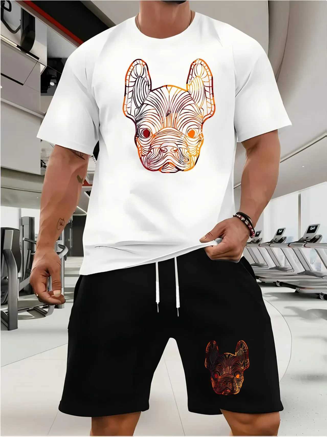 Trendy Suits for Men Men's Summer Shorts Set Gym Outfit Student Short Sleeve Tee 2 Piece Set Tracksuits Men Casual Men Clothing T260924