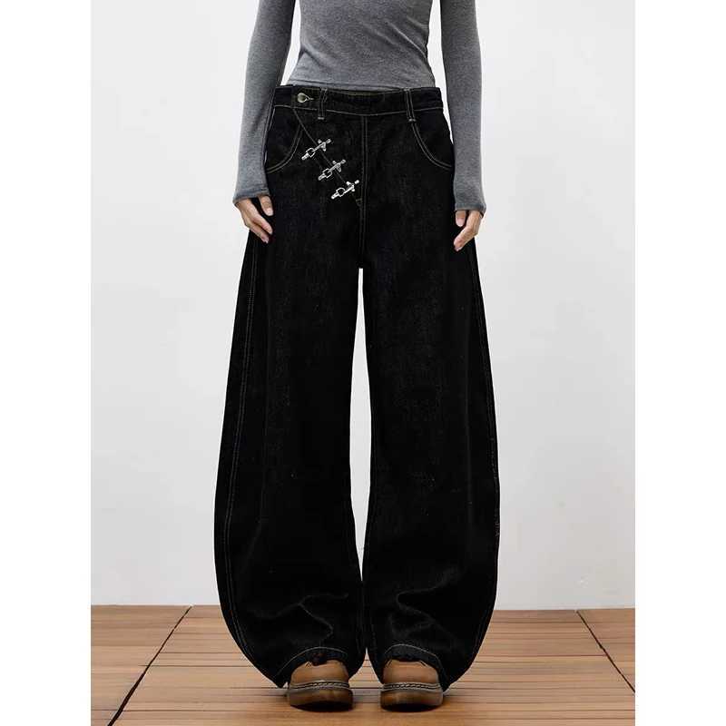 ZHIZOU Women Black Gothic Y2k Jeans Japanese 2000s Style Hip Hop Baggy Jean Pants Vintage Harajuku Denim Trousers Clothes Spring S2609244K0X