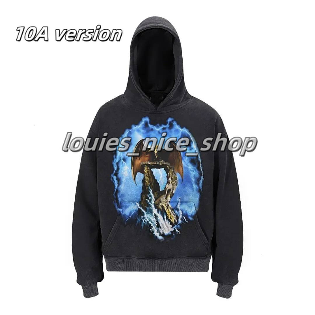 2026 10A Representative Hoodie Men's Designer Represend Vintage Hoodies Oversized Printed Women's Pullovers Washed Cotton Sweatshirt Hallo